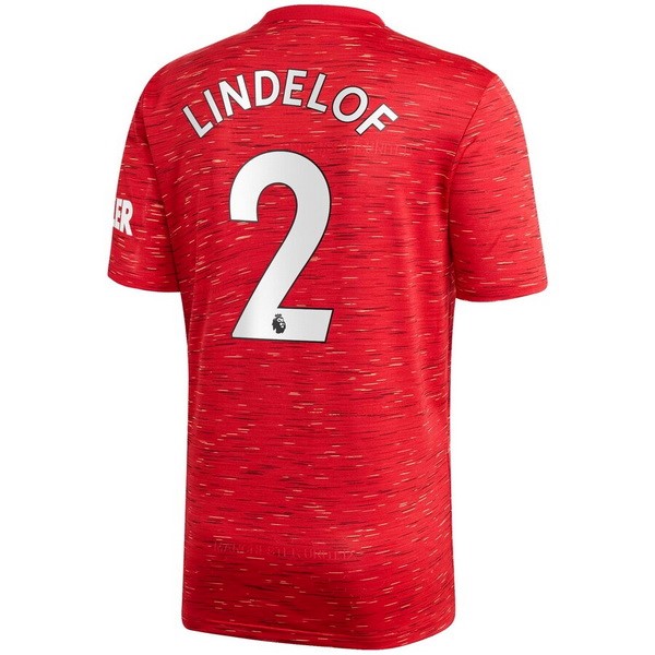 Camiseta Manchester United NO.2 Lindelof Primera Equipación 2020-2021 Rojo